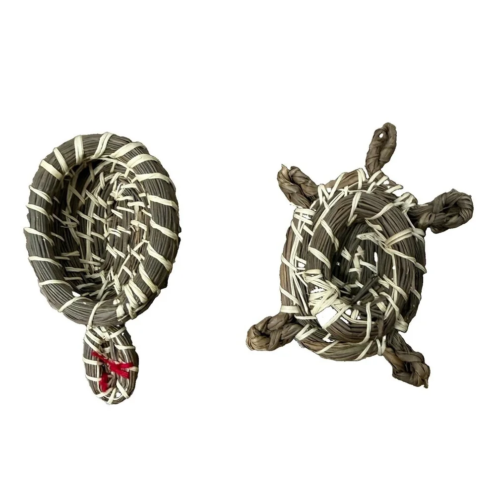 Vintage Basket Turtle Tortoise Mexican Coiled Effigy